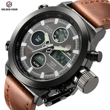 Top Marque De Luxe Hommes Piscine Quartz Analogique Sports de Plein Air Montres Militaire Relogio Masculino Homme Horloge Heure Avec Bracelet En Cuir