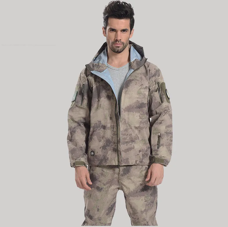 Военная Экипировка, водонепроницаемая прочная куртка для улицы, Мужская армейская тактическая куртка, Весенняя камуфляжная ветровка, пальто, камуфляжная одежда для охоты