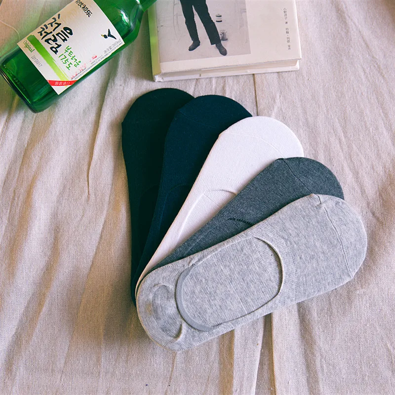 

5pairs/lot Cotton Socks Unisex Men's Solid Color Fashion Male Boat Socks Shallow Mouth Absorb Short Socks Spring Summer Meias