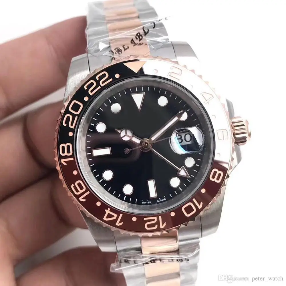 

2019 hot sale luxury men's watch GMTII m126711chnr-0002 rotatable ceramic bezel 40MM black dial AAA automatic movement original