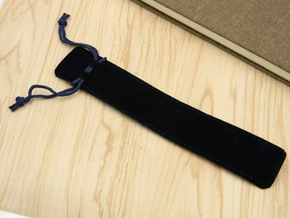 

1pc flannel black metal pen office school 17*5*3.5CM gift pen case