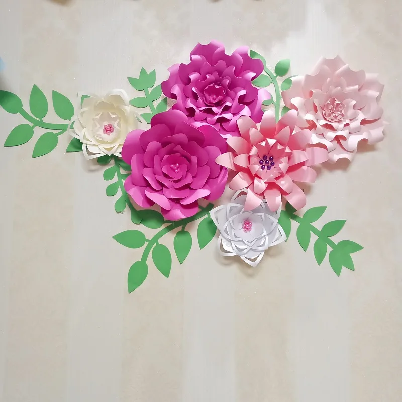 2 20pcs Large Paper Flowers Wedding Party Backdrop Wall Decor 20cm