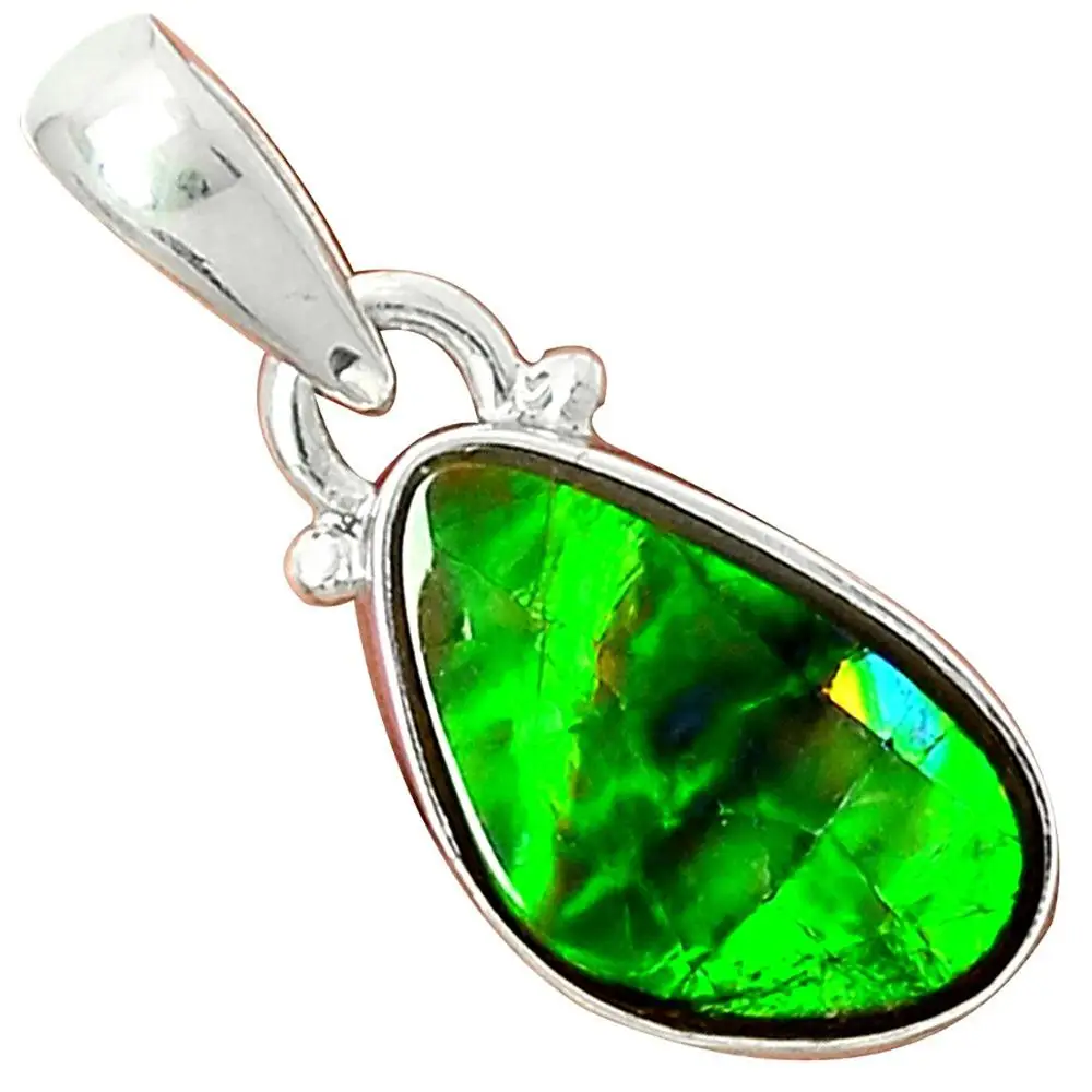 

Lovegem Nature Ammolite Pendant 925 Sterling Silver , 28 mm, AP3411