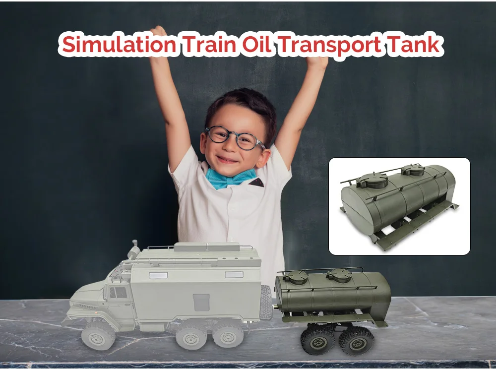 WPL Simulation Oil Transport Tank Trailer Truck Model RC Car Parts