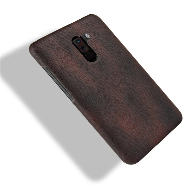 POCO F1 телефона текстура древесины ПК + PU чехол для Xiaomi задней панели