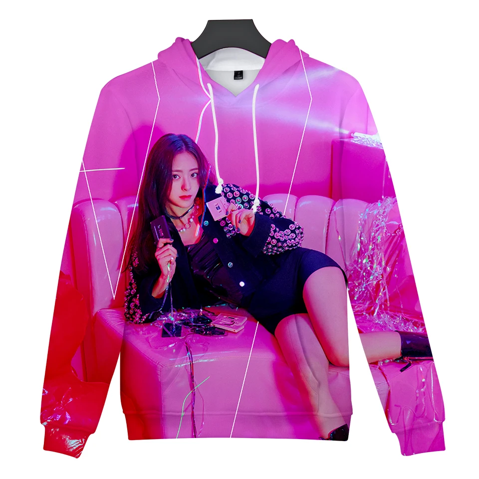 ITZY толстовки Мода 3D печатных для женщин/для мужчин с длинным рукавом толстовки капюшоном Свободный пуловер повседневное ITZY