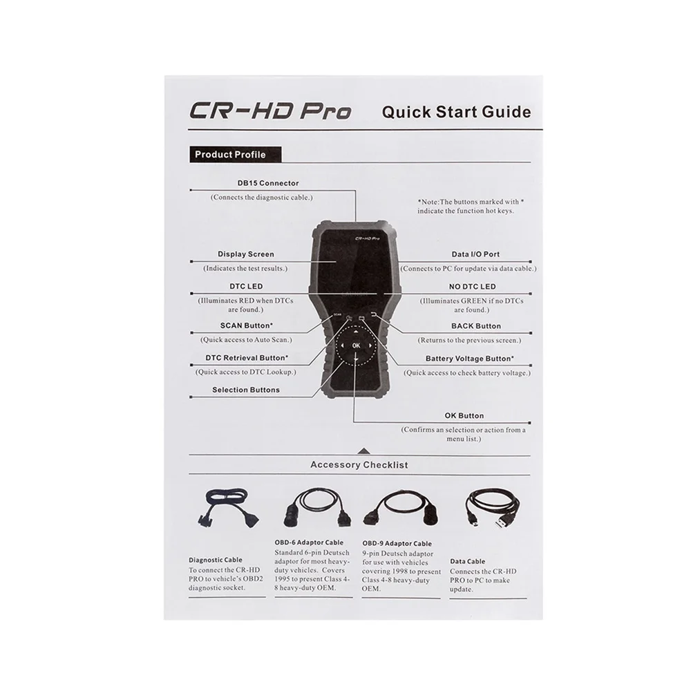 Запуск CR-HD Pro автомобиля и грузовика OBD2 хобд код читателя сканер
