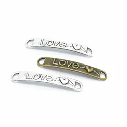 55 шт. кулон с надписью Love Charms DIY ювелирные изделия, подходящие Браслеты и ожерелья серьги ручной работы изделия из серебра бронзовая