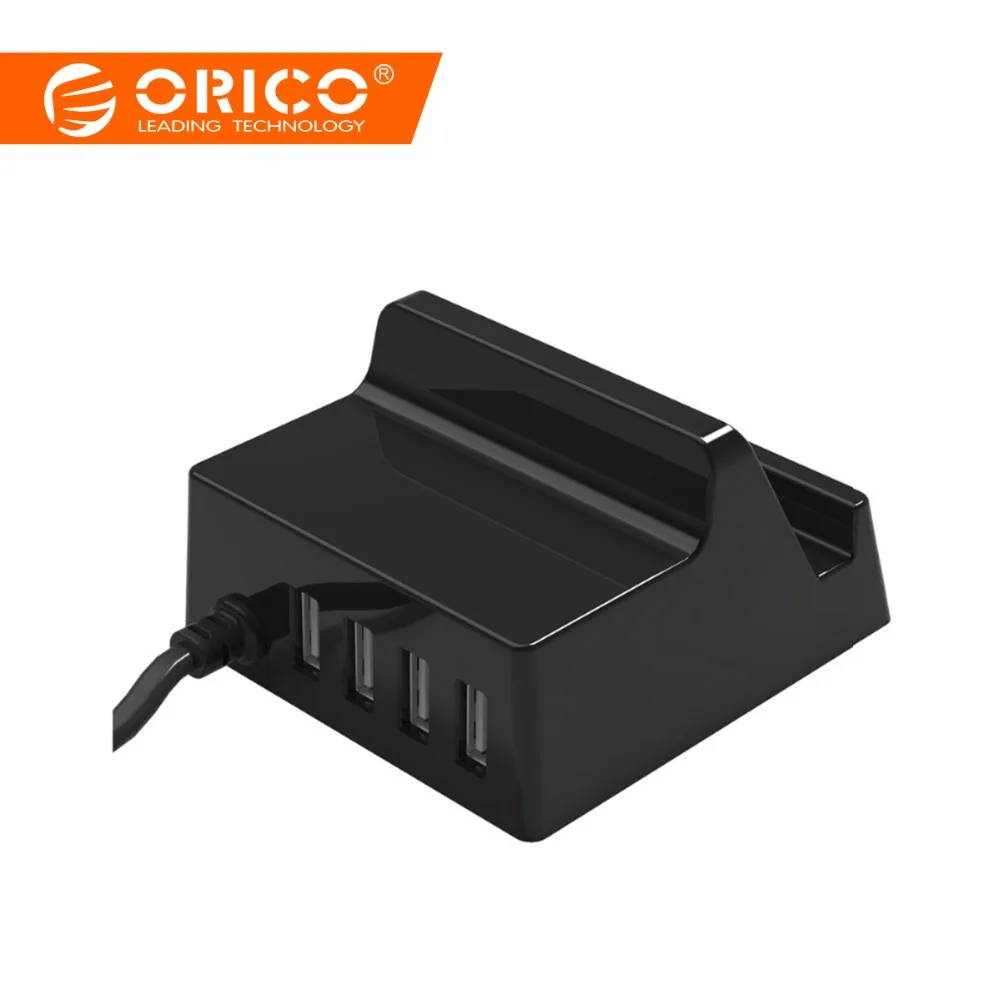 

USB Charger Holder ORICO 4 Ports Desktop Smart Charger with Phone / Tablet Mount for Samsung iphone Power Bank