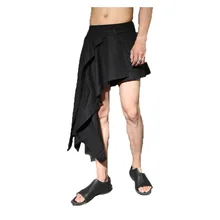 Новая мужская одежда стилист волос GD Мода хип-хоп сторона сплайсинга Юбка кюлоты размера плюс танцевальные костюмы 27-44