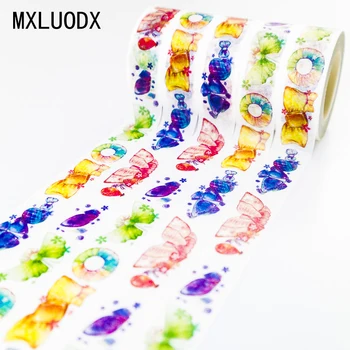 

Washi Tape Set Sticky Watercolor Bow Tie Scrapbook Decorative Adhesive Tape Office Stationery DIY Masking Paper Tape 1PCS/Lot
