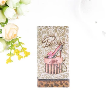 

Casamento 10Pcs 3-Layer High-heeled Shoes Wedding Paper Napkins For Decoupage Birthday Party Decoration Boda Supplies