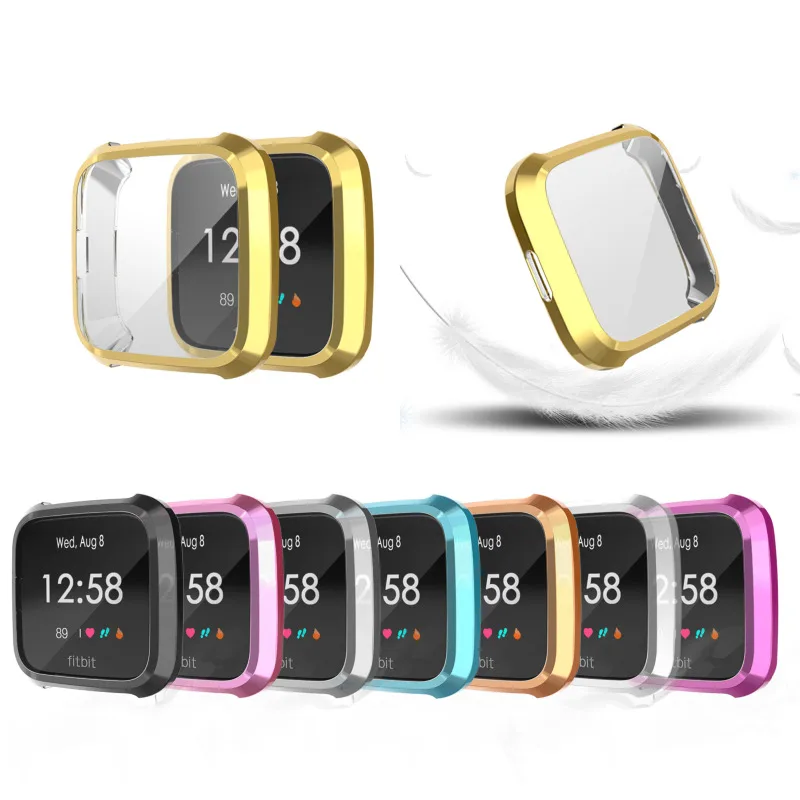 

8 Colors Soft Tpu Watch Case Cover Screen Protector Watch Shell Smartwatch Accessories For Fitbit Versa Lite Band