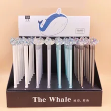 48 шт./лот Корейский мультфильм гелевая ручка кит кристалл голова рыбы морских животных ручка на водных чернилах ручка школы офиса