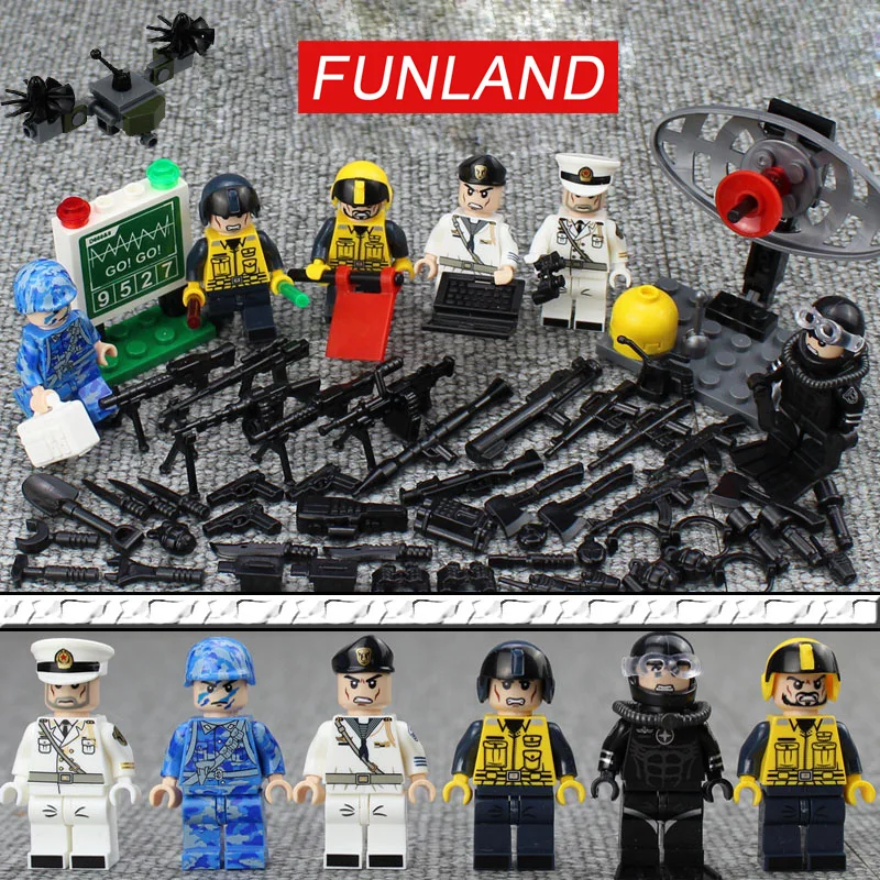

China Modern military Navy active service brickmania building bricks army forces figures weapons block toys for boys gifts