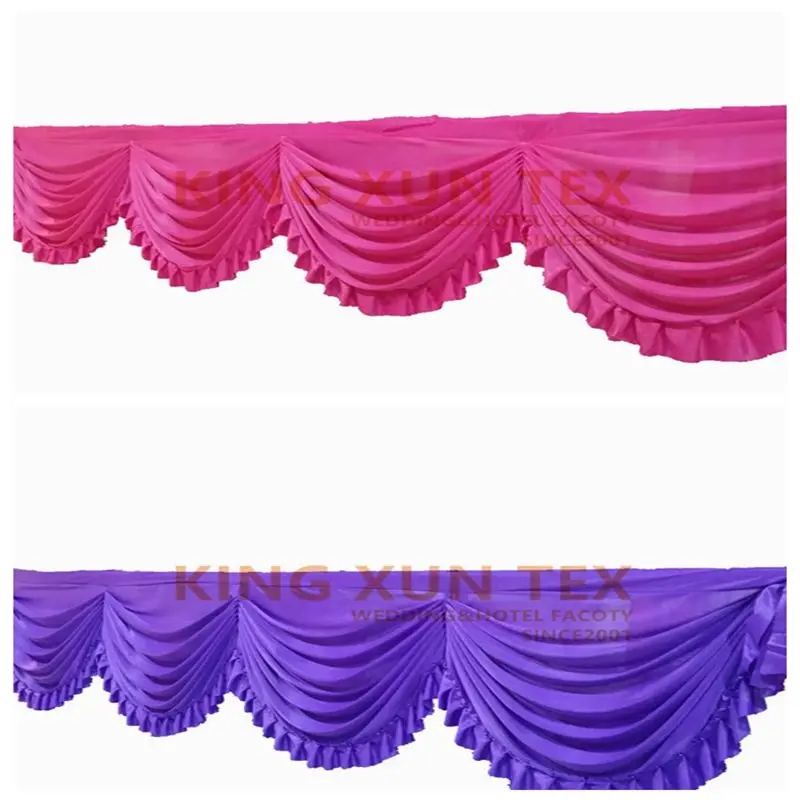 

New Design Ice Silk Swag Drape Valance Fir For Backdrop Curtain Wedding Stage Background Decoration