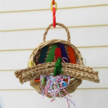 

Colorful Birds Hanging House Parrot Bird Toy Chewing and Biting Playing Toys Swing Stand Toys Color Randomly Dropshipping