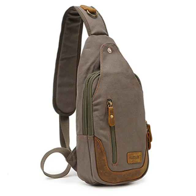 Casual One Strap Backpack Men Rugzakken Canvas Chest Bag Small
