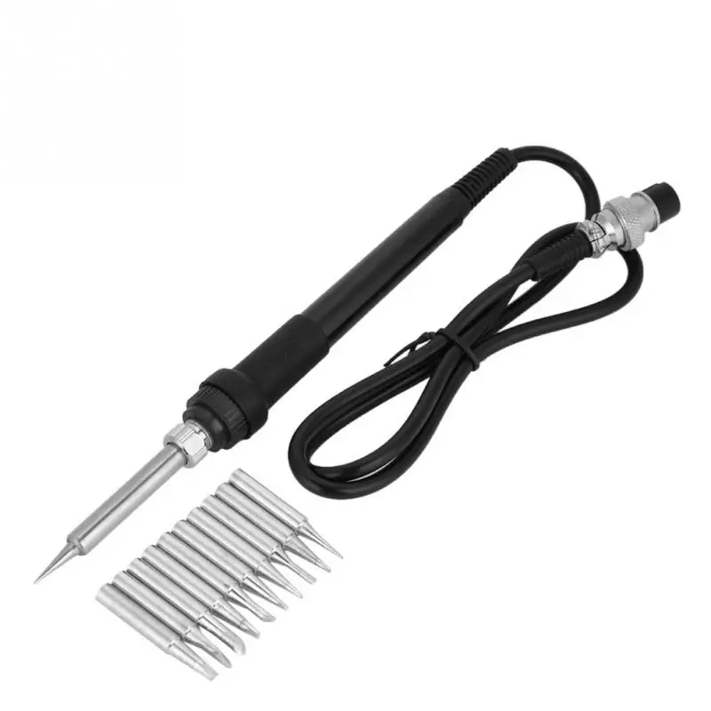 

40W Electric Soldering Iron Solder Station Tools With Ceramic Heating Element 5 Hole 10 Tips/ 5 Pin 10 Tips /Only 10 Tips