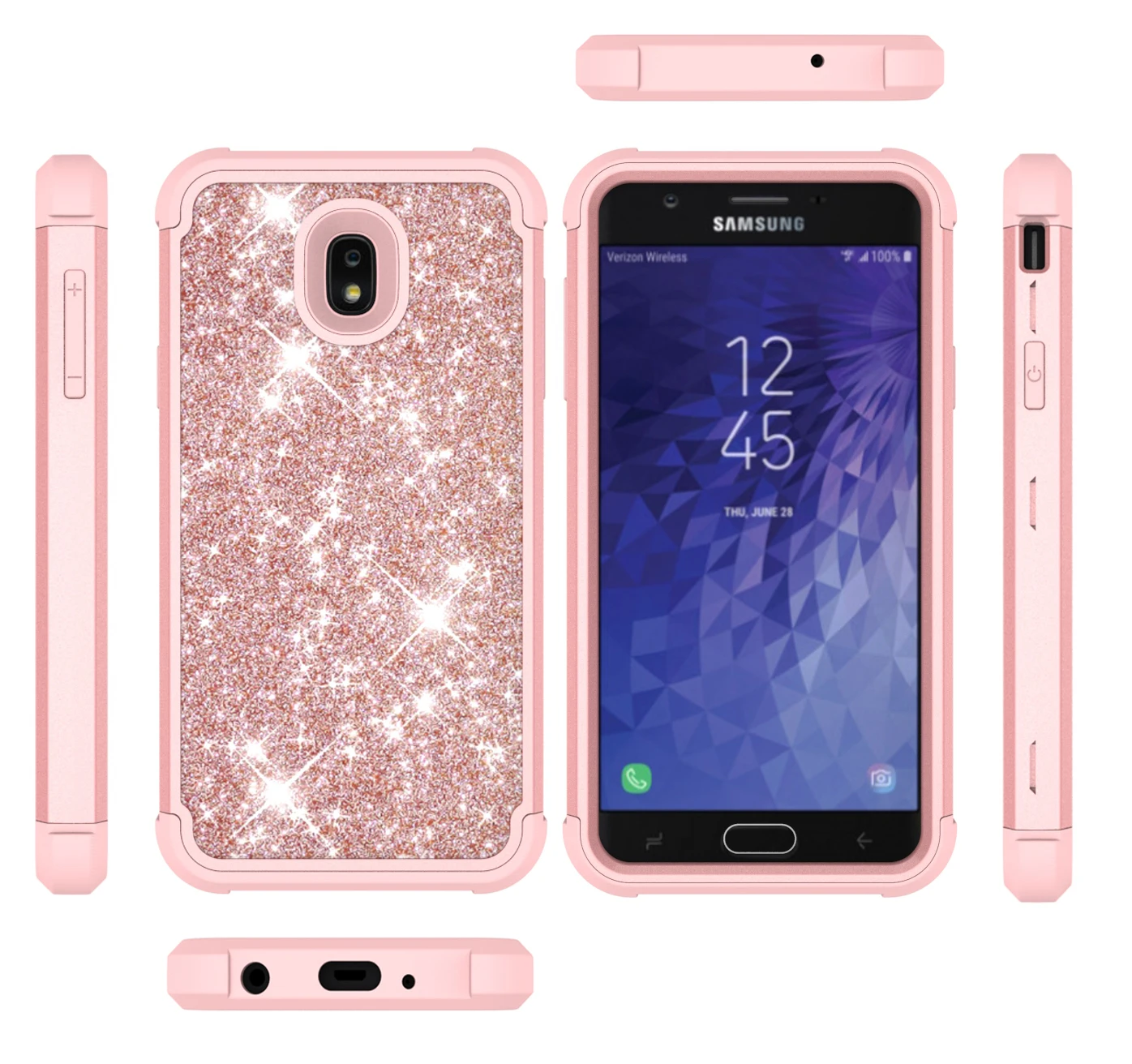 For Samsung Galaxy J7 2018 Silicone Case Anti knock Bling and Plastic