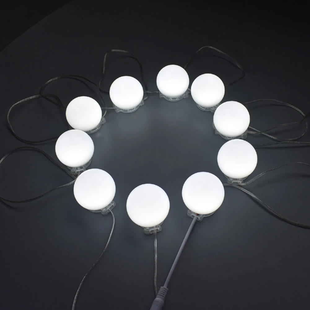 Клей 5В USB 10 светодиодный домашний Ванная комната зеркало для макияжа с подсветкой Лампа с регулируемой яркостью