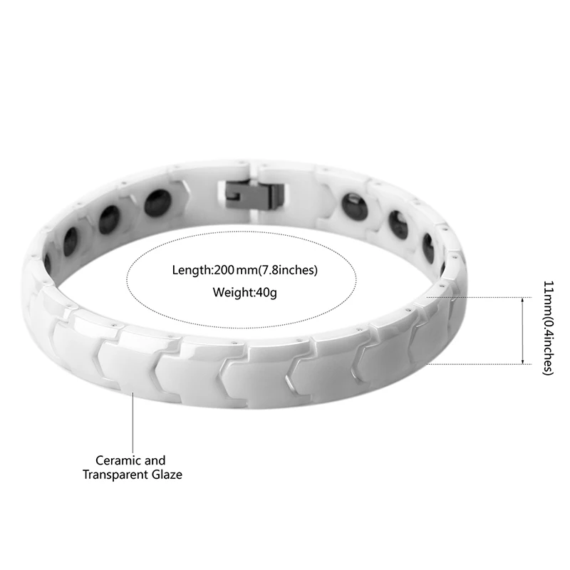 Здоровый керамический Магнитный браслет для женщин и мужчин гематит свадебный браслет энергетический гладкий черный белый керамический браслет вечерние ювелирные изделия