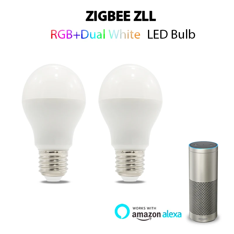 ZIGBEE AC100-240V 6 W светодиодная RGB Лампочка+ CCT двойной белый смартфон приложение Amazon Alexa голосового управления E27 лампа zigbee zll свет ссылка