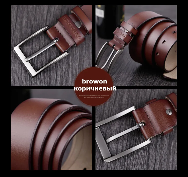 CF001 brown Мужские корова из натуральной кожи класса люкс ремень мужской ремень для мужчин 2 цветов cintos masculinos пластина пряжка - Цвет: CF001 brown