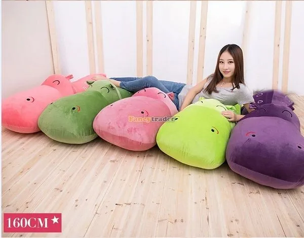 Fancytrader Hot Sale 63'' 160cm Cute Jumbo Giant Plush Stuffed Hippo Toy ,Nice Birthday Gift 5 Colors Available! Free Shipping FT50043  (1)