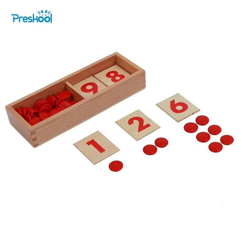  Montessori Kids Toy Baby Cards & Counters Numbers Learning Educational Preschool Training Brinquedo