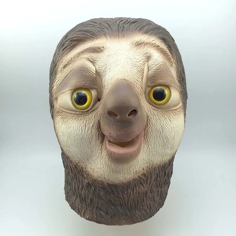 

Animation Sloth Horror Funny Headgear Masks Halloween Crazy Animal City Sloth Nick Latex Mask