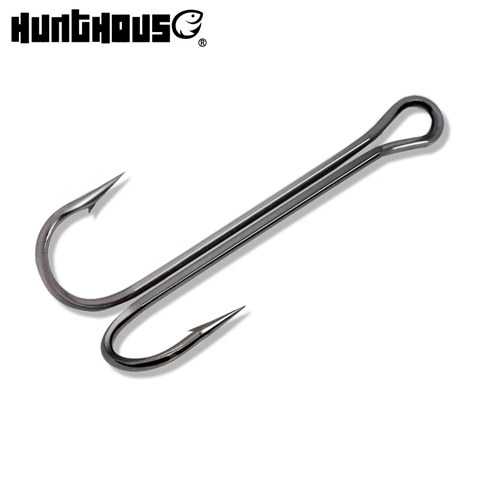 Longo de Alta Gancho de Pesca Anzóis de Pesca Caçada Anzóis 1 e 0 2 e 0 3 e 0 Gancho Duplo Aço Carbono Sharp #1 #2 #3 #4