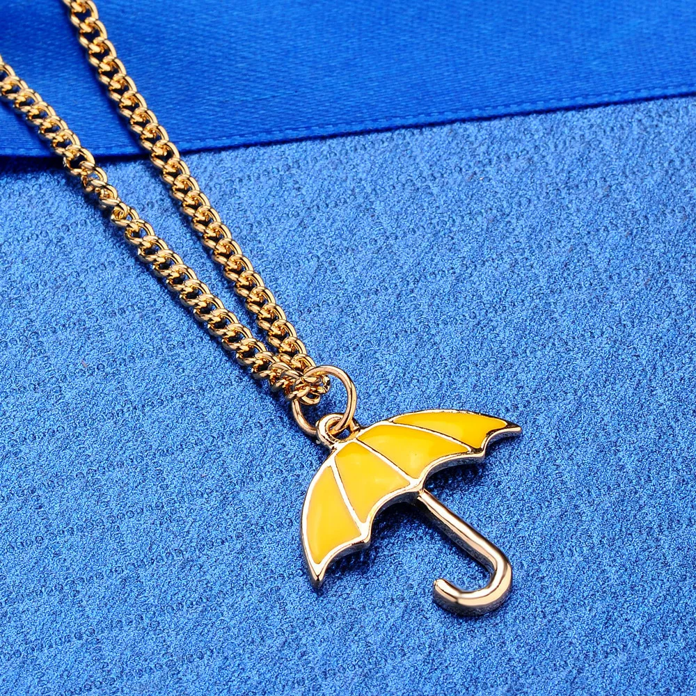 

TV HIMYM How I Met Your Mother Yellow Umbrella Necklace Pendant Keychain Key Ring Earring Party Cosplay Accessories Props Gift