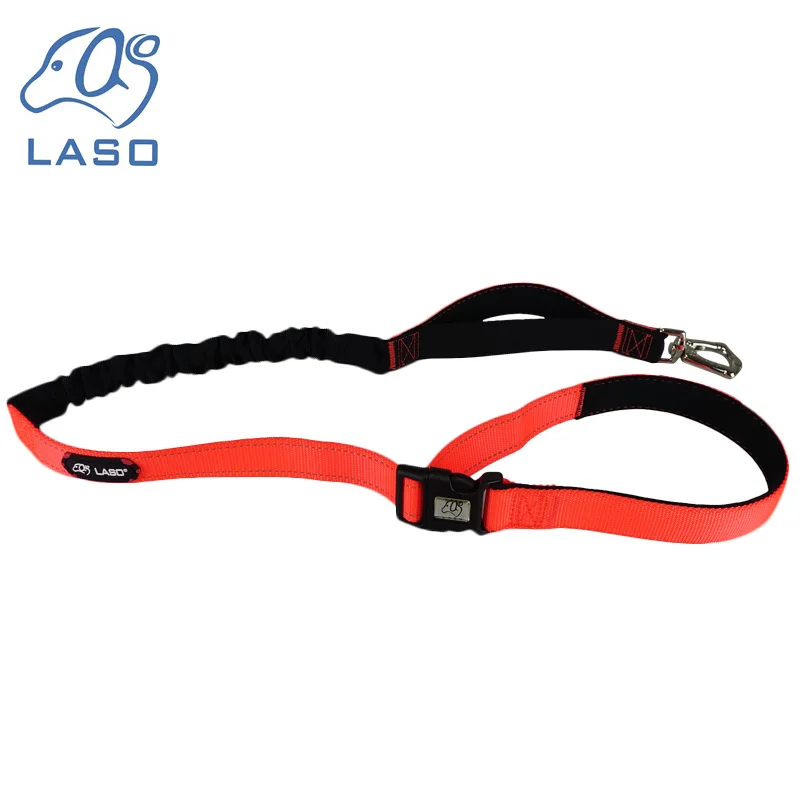 Kopen Hond Running Leash Gewatteerde Dubbele Handvat Leash Handen Gratis Leidt Verstelbare Intrekbare Honden Riemen Reflecterende Voor Honden HY056
