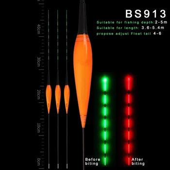 

Nano Material 3 Pcs Smart Fishing Float LED Light Night Luminous Fishing Floats Remind Automatically ZJ55