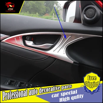 

4Pcs Car Door Handle Bowl panel Cover Interior outside handle Decoration Trim For Honda Civic 2016 10th handle covers trim