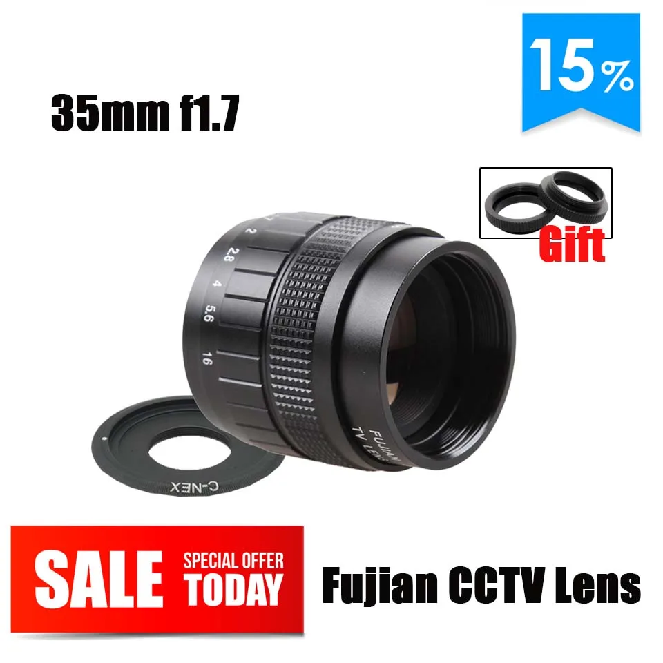 Фуцзянь 35 мм F1.7 CCTV объектив C-NEX Адаптер C крепление кольцо для Sony E A6500 A6300 A6100 A6000 A5100