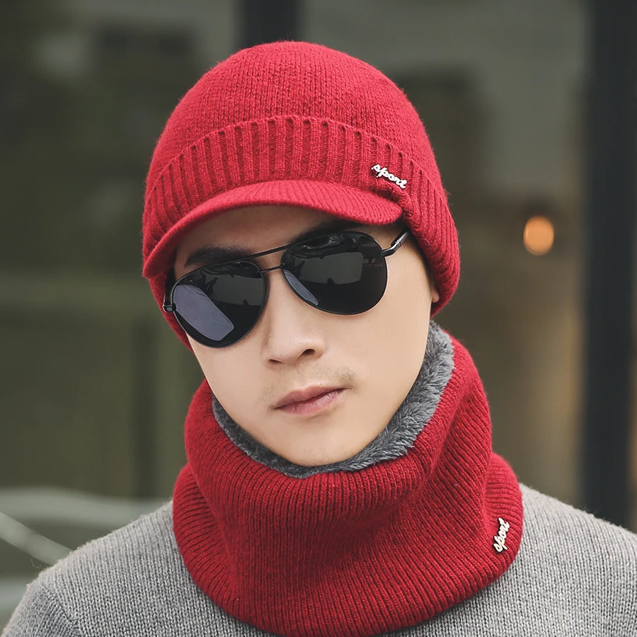 Новинка года Зима Шапки Skullies шапочки шляпу зимние шапочки для Для мужчин Для женщин шерстяной шарф шапки Балаклава маска Gorras капот вязаная шапка
