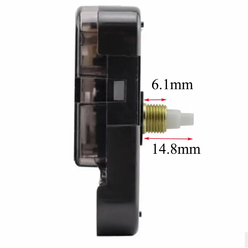 

14.8mm Axis length Mute 12888 Clock Accessory Quartz Movement 6mm Black Screw Plastic Sweep Movement With Clock Hand DIY Clock