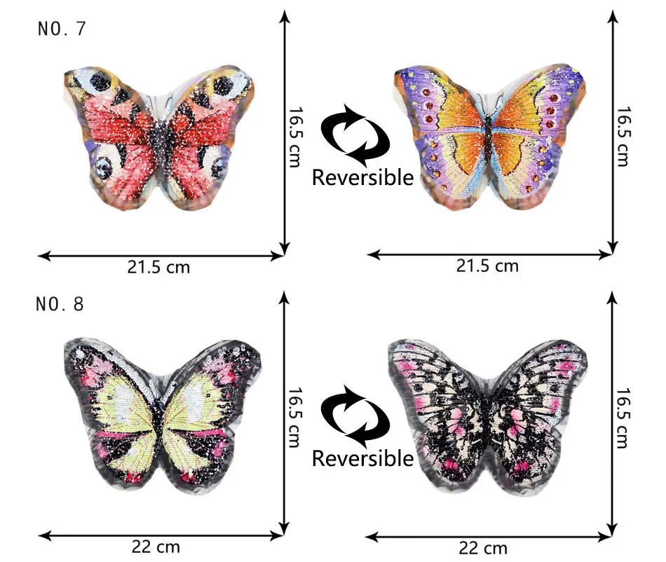 Изменение цвета Бабочка diy Реверсивные блестки патчи для ремонта одежды пришить на свитер аксессуары для украшения одежды