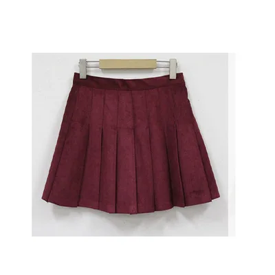 Новые разноцветные японские плиссированные юбки с высокой талией JK Студенческая плотная плиссированная юбка для девочек женские утепленные весенние юбки - Цвет: Красный