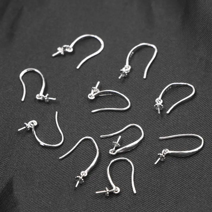 

10pcs DIY Accessories Ear Back Bead Copper Silver-Color Earrings Accessories Big Earhook Earring Fastener Eardrop Finding A895