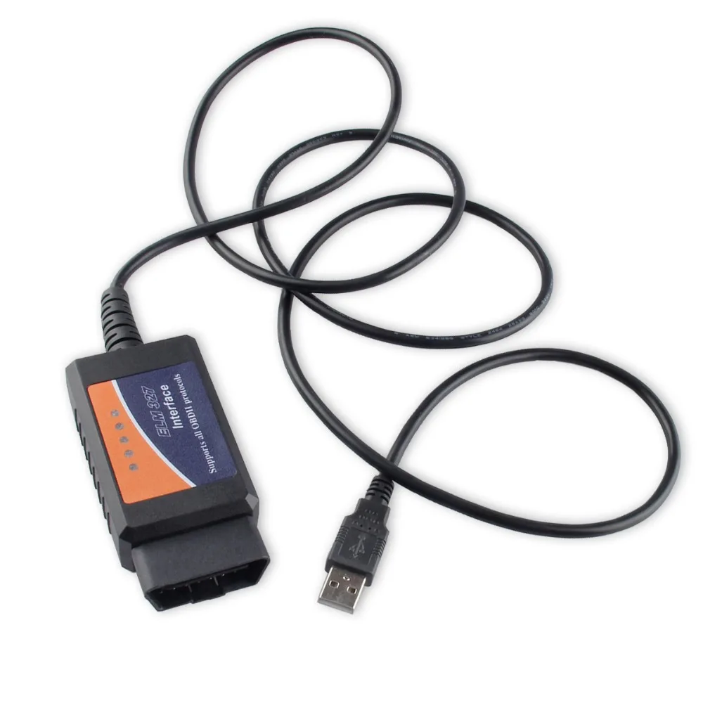 USB OBD II ELM327 USB FTDI FT232RL чип V1.5 автомобильный диагностический USB кабель интерфейс поддерживает все OBD2 протоколы для Windows