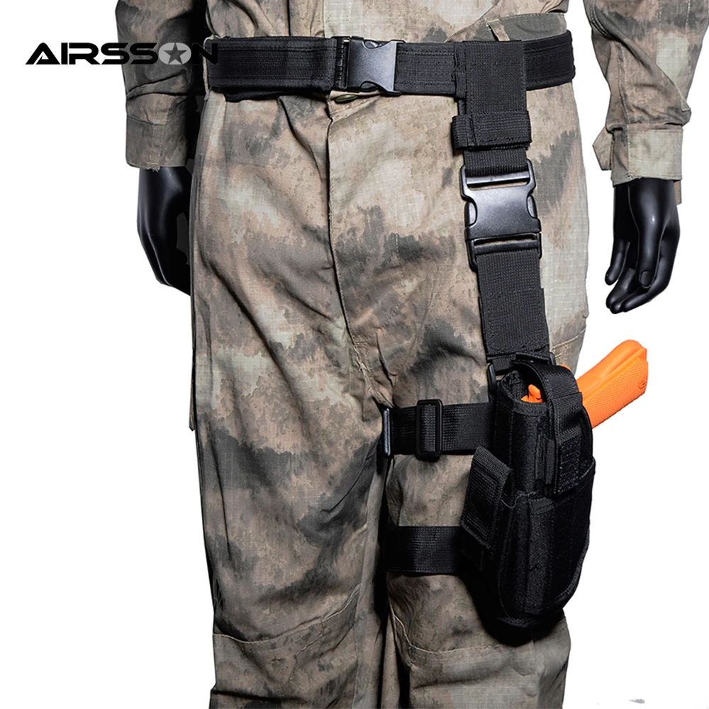 Tactical Universal Drop Leg Holster Left Hand Gun Bag Pistol Pouch