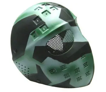 

Airsoft Hockey Eye Mesh Hard Plastic Full Face Cover Mask Green Mixed Color
