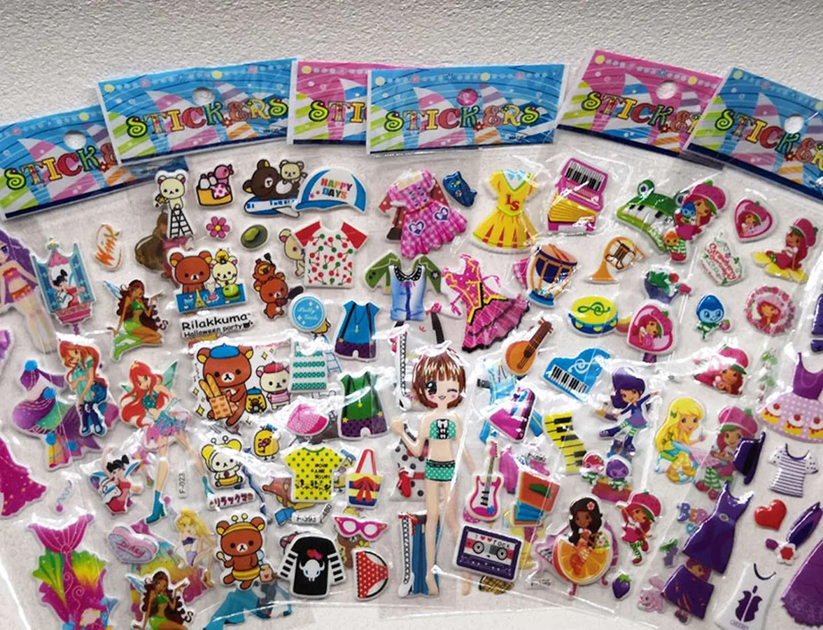 100 pcs 3D Cartoon Puffy Sticker Children Bubble Stickers no Repeat with Fruit Cars Animals Flowers for Kindergarten Reward 100 pcs 3D Cartoon Puffy Sticker Children Bubble Stickers no Repeat with Fruit Cars Animals Flowers for Kindergarten Reward