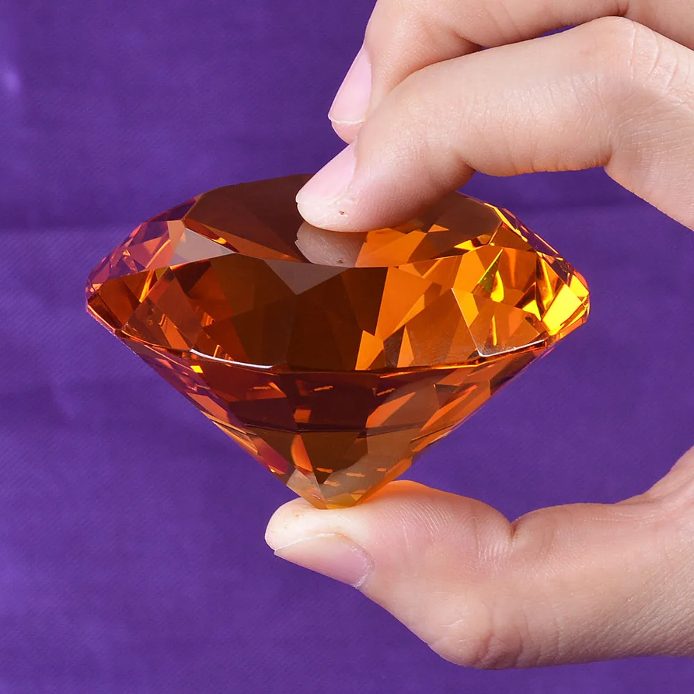 60 mm jantarové barvy křišťálu diamant těžítko pro domácí ozdoby dekorace příslušenství moderní dárek pro přítelkyni velkoobchod