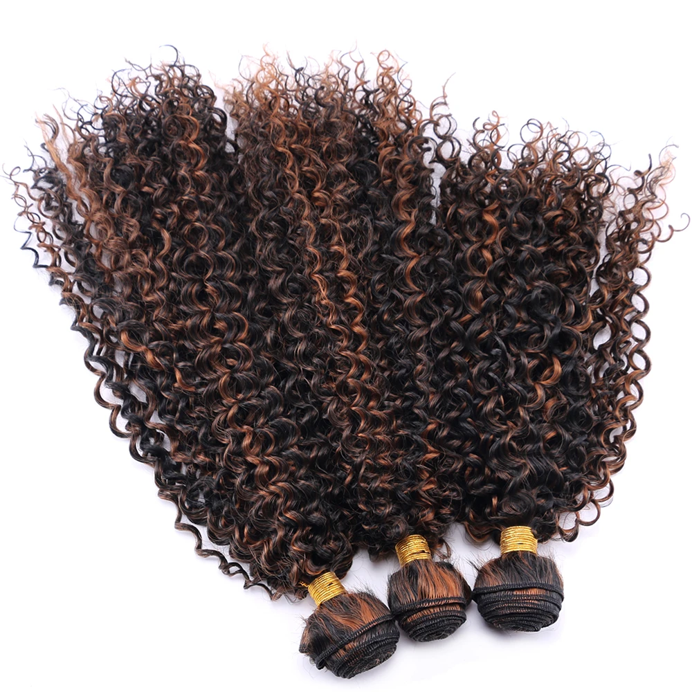 P1/30 18–22 дюйма доступны высокая температура синтетических волос 3 шт./лот афро кудрявый вьющиеся волосы Связки