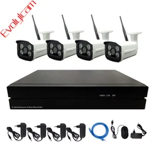 4CH Wireless 1MP 720P IP Camera CCTV System 720P/960P/1080P NVR HD P2P Onvif Wifi Network Alarm Protection Surveillance Cam Kit