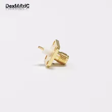 10 шт. SMA 4 отверстия Панель Крепление Разъем гнездо с диэлектрическим и припоя пост для Wi-Fi антенны цена